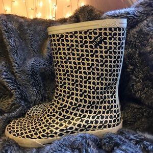 coach ursula mascaro rain boots - white - size 9